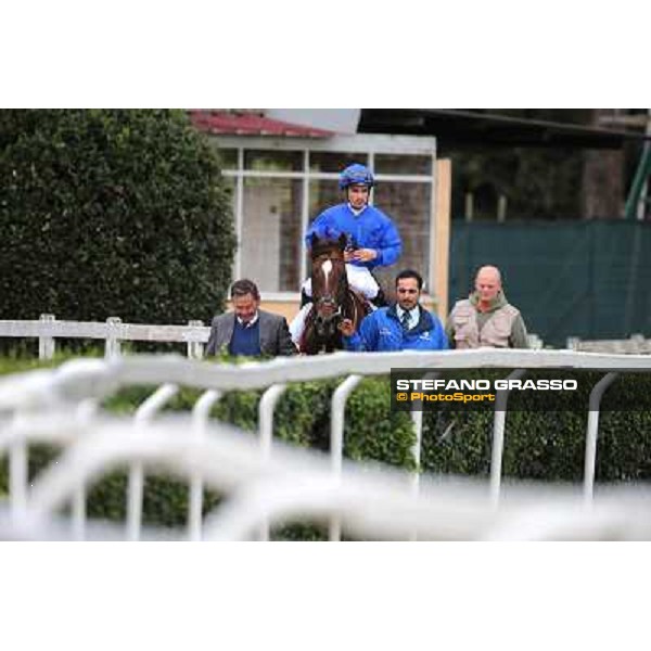 Silvestre De Sousa on Hunter\'s Light and Tommy Burns return home after winning the Gran Premio Roma GBI Racing Rome- Capannelle racecourse,4th nov.2012 ph.Stefano Grasso