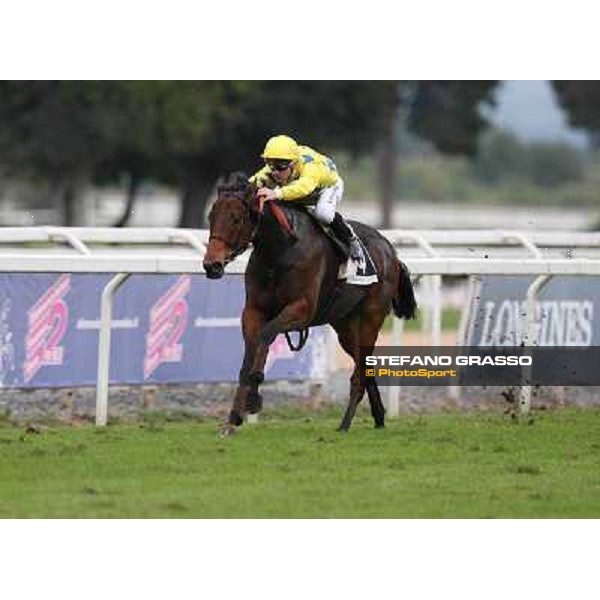 Stephane Pasquier on King Air goes to win the Premio Ribot Roma - Capannelle racecourse,4th nov.2012 ph.Stefano Grasso