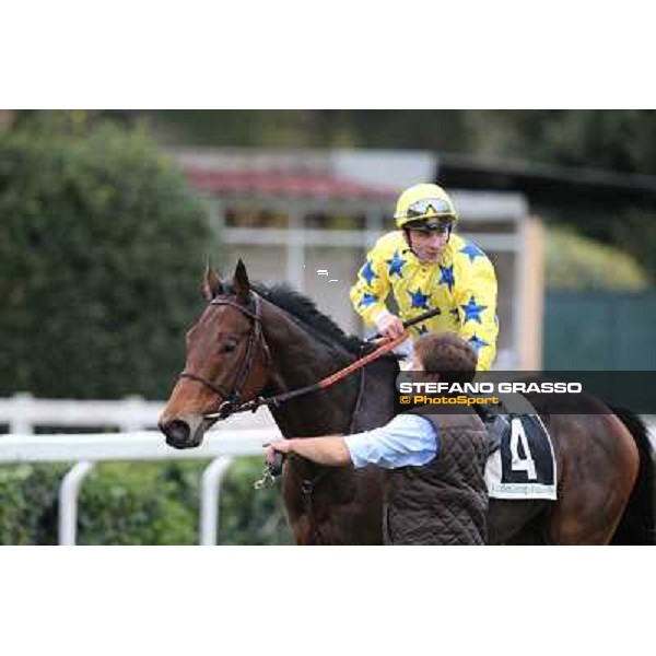 Stephane Pasquier on King Air after winning the Premio Ribot Rome- Capannelle racecourse,4th nov.2012 ph.Stefano Grasso
