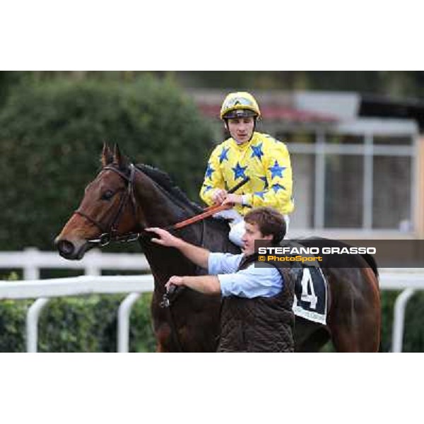 Stephane Pasquier on King Air after winning the Premio Ribot Rome- Capannelle racecourse,4th nov.2012 ph.Stefano Grasso