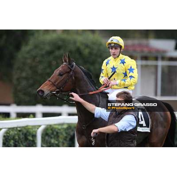 Stephane Pasquier on King Air after winning the Premio Ribot Rome- Capannelle racecourse,4th nov.2012 ph.Stefano Grasso