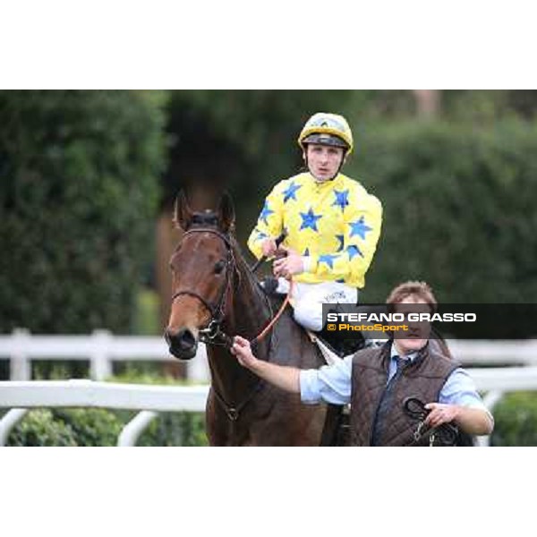 Stephane Pasquier on King Air after winning the Premio Ribot Rome- Capannelle racecourse,4th nov.2012 ph.Stefano Grasso