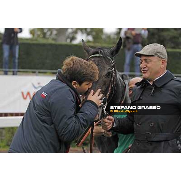 the winning connection of Grand Treasure - the Premio Criterium Femminile Rome- Capannelle racecourse,4th nov.2012 ph.Stefano Grasso