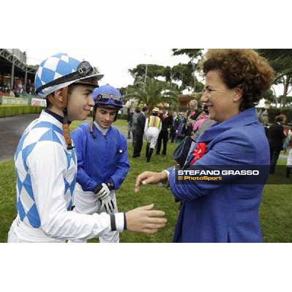 Diana Cooper, Silvestre De Sousa and Tommy Burns Rome- Capannelle racecourse,4th nov.2012 ph.Stefano Grasso