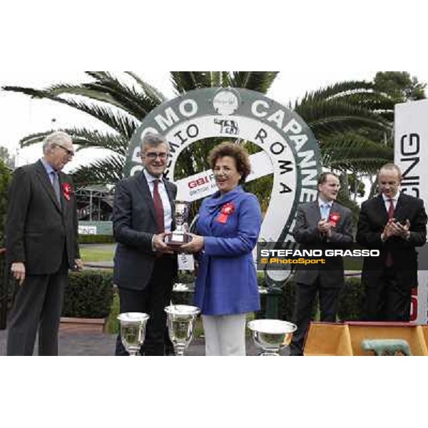 The prize giving ceremony of the Gran Premio Roma GBI Racing Rome- Capannelle racecourse,4th nov.2012 ph.Stefano Grasso