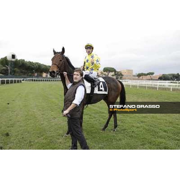 Stephane Pasquier on King Air after winning the Premio Ribot Rome- Capannelle racecourse,4th nov.2012 ph.Stefano Grasso