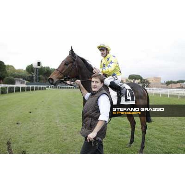 Stephane Pasquier on King Air after winning the Premio Ribot Rome- Capannelle racecourse,4th nov.2012 ph.Stefano Grasso