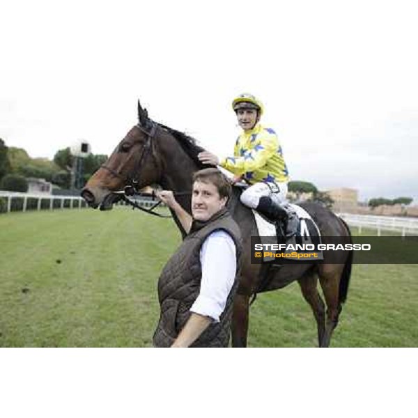 Stephane Pasquier on King Air after winning the Premio Ribot Rome- Capannelle racecourse,4th nov.2012 ph.Stefano Grasso