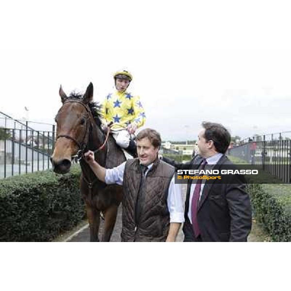 Richard Pritchard-Gordon and Stephane Pasquier with King Air after winning the Premio Ribot Rome- Capannelle racecourse,4th nov.2012 ph.Stefano Grasso