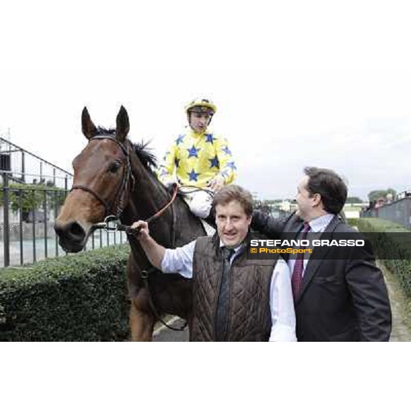Richard Pritchard-Gordon and Stephane Pasquier with King Air after winning the Premio Ribot Rome- Capannelle racecourse,4th nov.2012 ph.Stefano Grasso