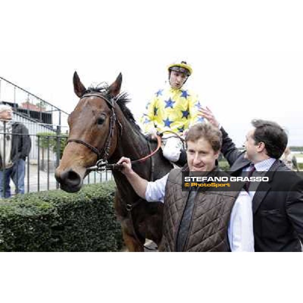 Richard Pritchard-Gordon and Stephane Pasquier with King Air after winning the Premio Ribot Rome- Capannelle racecourse,4th nov.2012 ph.Stefano Grasso