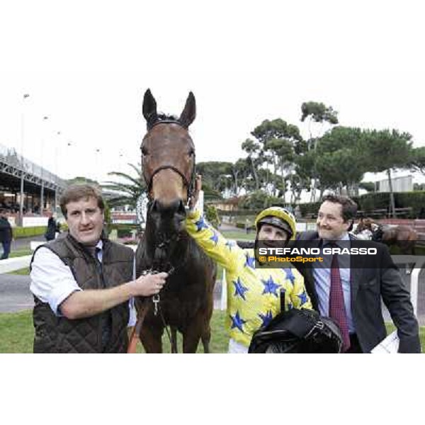 Richard Pritchard-Gordon and Stephane Pasquier with King Air after winning the Premio Ribot Rome- Capannelle racecourse,4th nov.2012 ph.Stefano Grasso