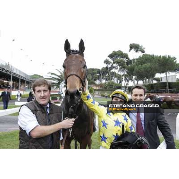 Richard Pritchard-Gordon and Stephane Pasquier with King Air after winning the Premio Ribot Rome- Capannelle racecourse,4th nov.2012 ph.Stefano Grasso