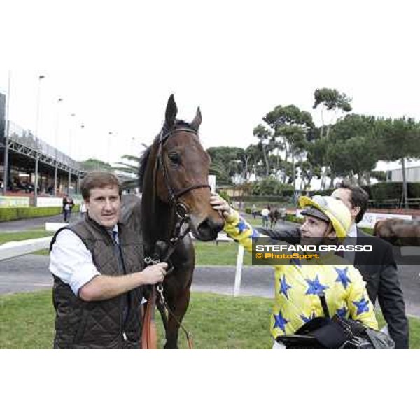Richard Pritchard-Gordon and Stephane Pasquier with King Air after winning the Premio Ribot Rome- Capannelle racecourse,4th nov.2012 ph.Stefano Grasso