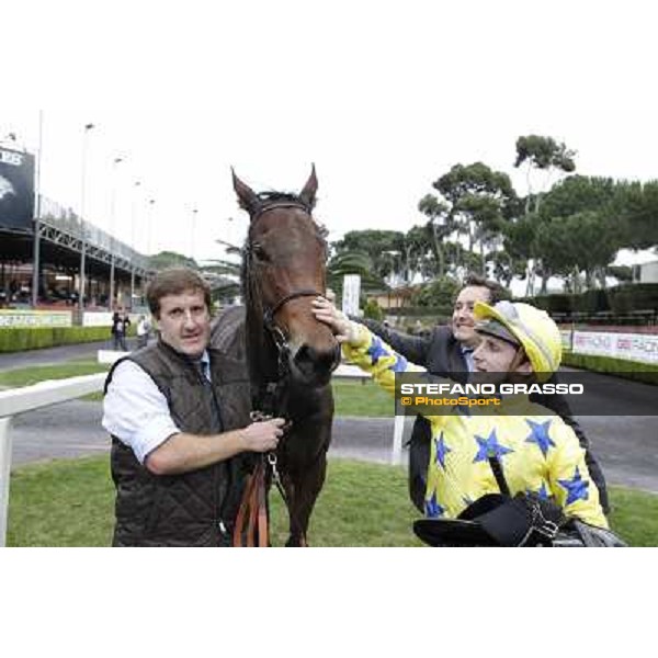 Richard Pritchard-Gordon and Stephane Pasquier with King Air after winning the Premio Ribot Rome- Capannelle racecourse,4th nov.2012 ph.Stefano Grasso