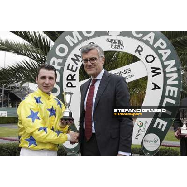 The Prize giving ceremony of the Premio Ribot . Francersco Ruffo and Stephane Pasquier Rome- Capannelle racecourse,4th nov.2012 ph.Stefano Grasso