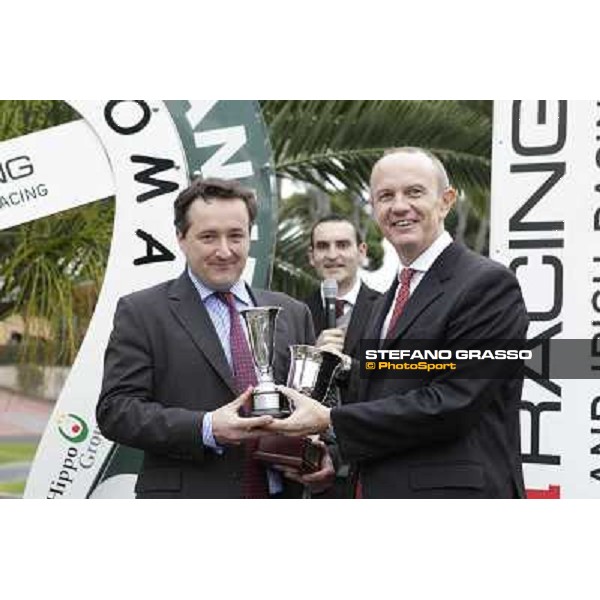 The Prize giving ceremony of the Premio Ribot . Francersco Ruffo and Richard Pritchard-Gordon Rome- Capannelle racecourse,4th nov.2012 ph.Stefano Grasso