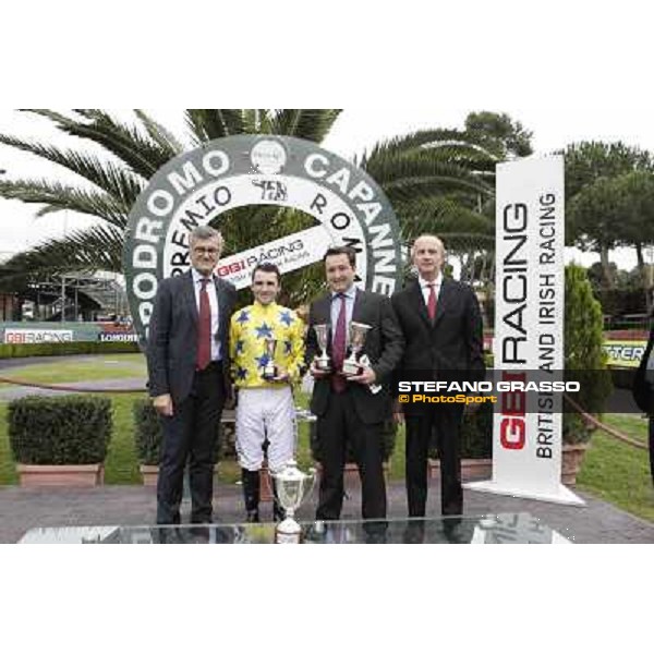 The Prize giving ceremony of the Premio Ribot . Francersco Ruffo,Richard Pritchard-Gordon,Stephane Pasquier and Elio Pautasso Rome- Capannelle racecourse,4th nov.2012 ph.Stefano Grasso