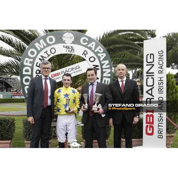 The Prize giving ceremony of the Premio Ribot . Francersco Ruffo,Richard Pritchard-Gordon,Stephane Pasquier and Elio Pautasso Rome- Capannelle racecourse,4th nov.2012 ph.Stefano Grasso