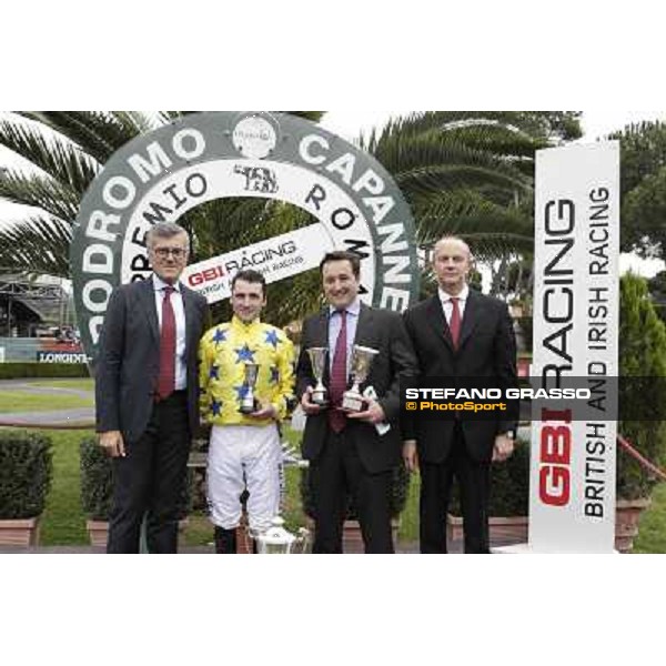 The Prize giving ceremony of the Premio Ribot . Francersco Ruffo,Richard Pritchard-Gordon,Stephane Pasquier and Elio Pautasso Rome- Capannelle racecourse,4th nov.2012 ph.Stefano Grasso