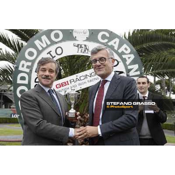The Prize giving ceremony of the Premio Ribot . Francersco Ruffo and Mario Masini Rome- Capannelle racecourse,4th nov.2012 ph.Stefano Grasso