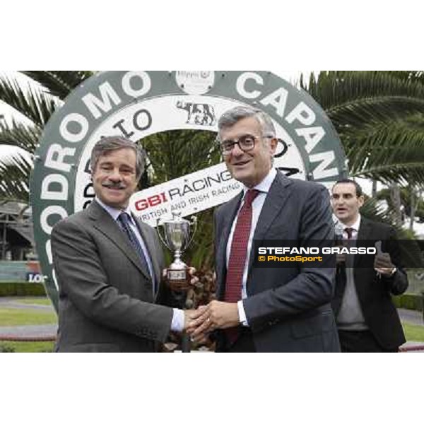 The Prize giving ceremony of the Premio Ribot . Francersco Ruffo and Mario Masini Rome- Capannelle racecourse,4th nov.2012 ph.Stefano Grasso