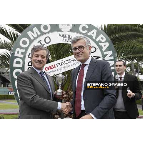 The Prize giving ceremony of the Premio Ribot . Francersco Ruffo and Mario Masini Rome- Capannelle racecourse,4th nov.2012 ph.Stefano Grasso