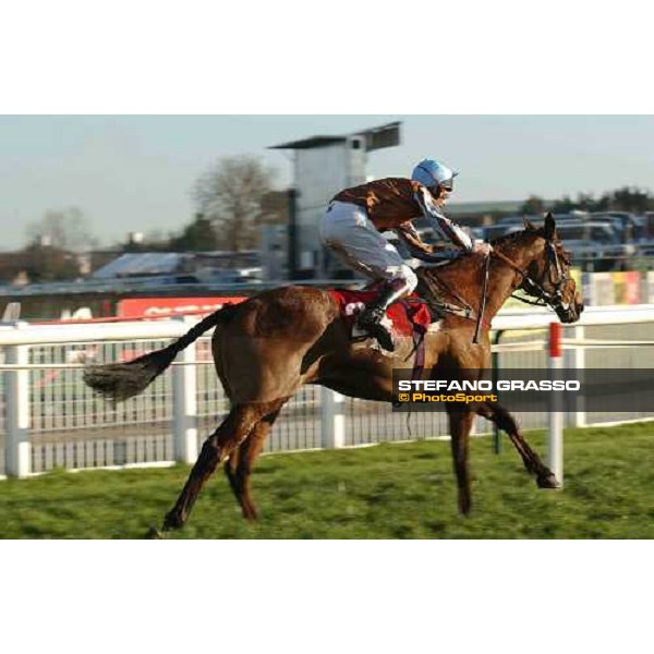 Dr. Philip Pritchard with Davoski, running to the line of The Johnny Henderson Grand Annual Steeple Chase Cheltenham - The Festival 18th march 2005 Ph. Stefano Grasso