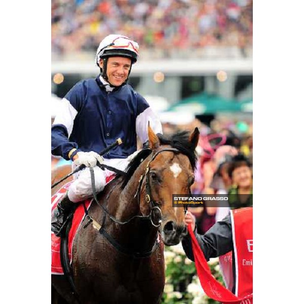 Green Moon, Brett Prebble up, wins the Melbourne Cup Melbourne - Flemington racecourse,6th nov.2012 ph.Peeo Ploff