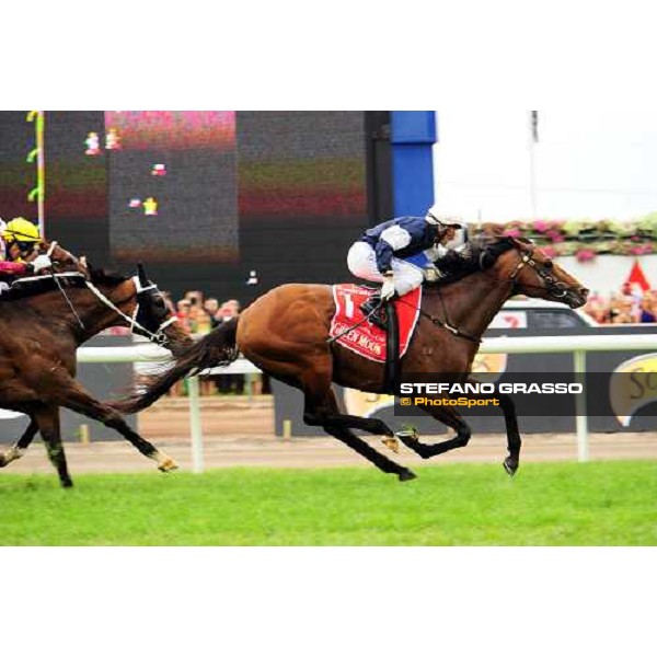 Green Moon, Brett Prebble up, wins the Melbourne Cup Melbourne - Flemington racecourse,6th nov.2012 ph.Peeo Ploff