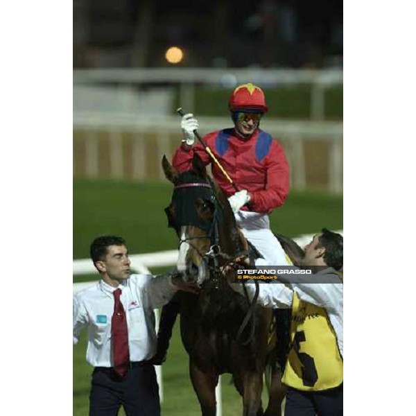 Marco Monteriso on Prince Kirk coming back after the fifht place in Dubai Duty Free Nad El Sheba- Dubai, 26th march 2005 ph. Stefano Grasso