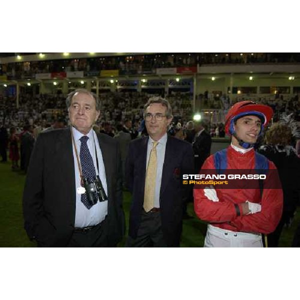Franco Polidori, Mil Borromeo and Marco Monteriso in the parade ring of Dubai Duty Free Nad El Sheba- Dubai, 26th march 2005 ph. Stefano Grasso