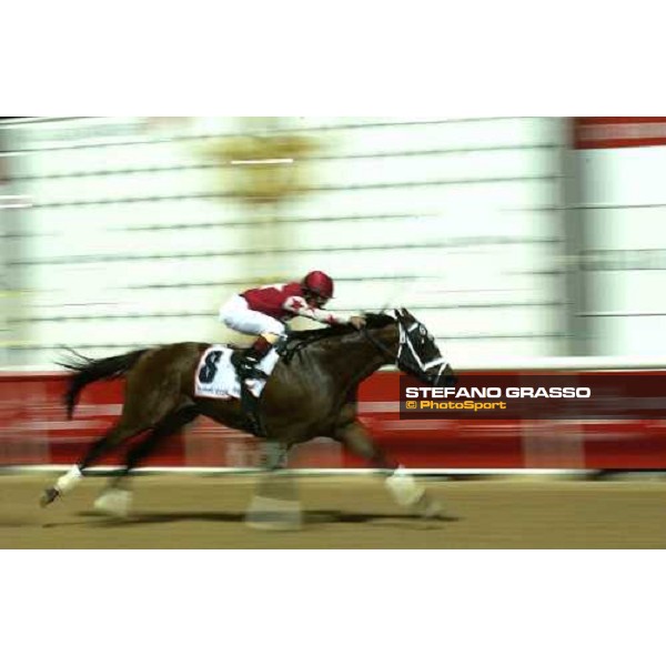 Javier Castellano on Saratoga County wins the Dubai Golden Shaheen Nad El Sheba- Dubai, 26th march 2005 ph. Stefano Grasso