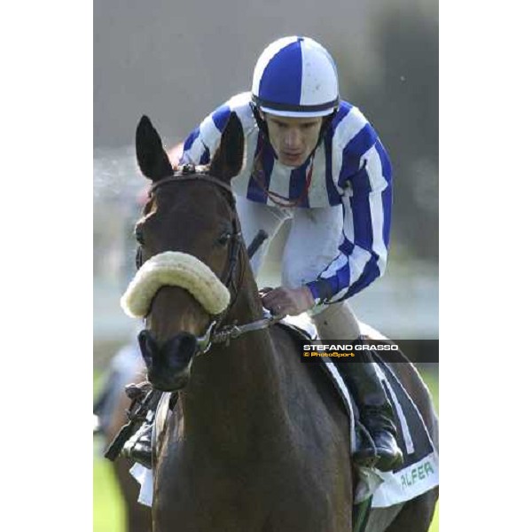 Claudio Colombi on Landinium comes back after the triumph in the Premio Regione Toscana San Rossore racetrack Pisa, 28th march 2005 ph. Stefano Grasso