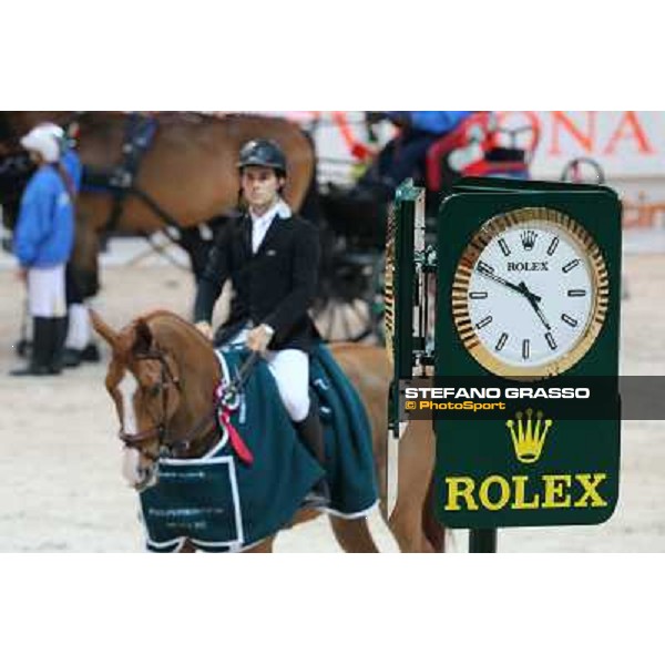 The Rolex watch and Sergio Alvarez Moya on Zipper Rolex Fei World Cup Jumping Verona Fieracavalli 2012 Verona,11th nov.2012 ph.Stefano Grasso