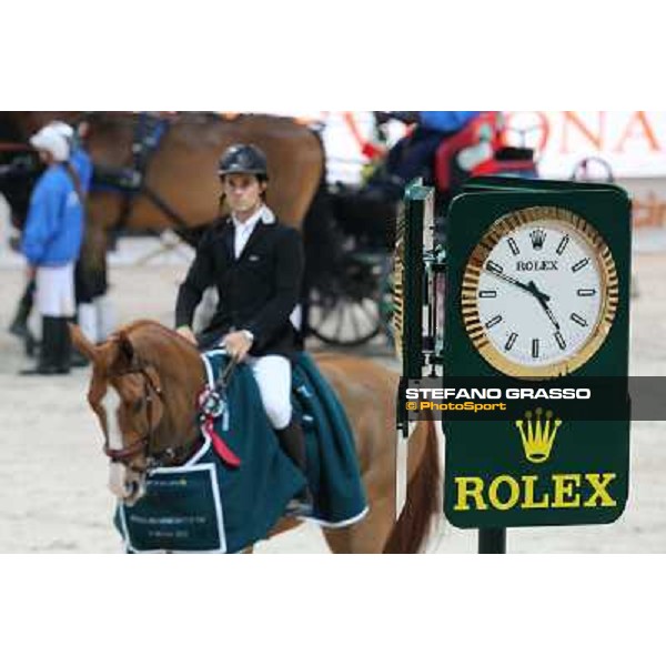 The Rolex watch and Sergio Alvarez Moya on Zipper Rolex Fei World Cup Jumping Verona Fieracavalli 2012 Verona,11th nov.2012 ph.Stefano Grasso