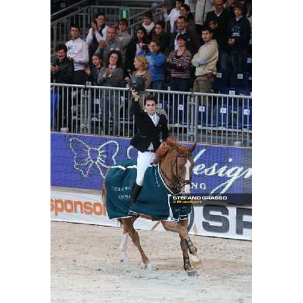 Sergio Alvarez Moya parades on Zipper after winning the Rolex Fei World Cup Jumping Verona Fieracavalli 2012 Verona,11th nov.2012 ph.Stefano Grasso