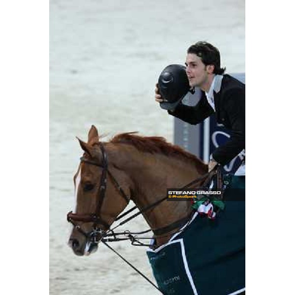 Sergio Alvarez Moya parades on Zipper after winning the Rolex Fei World Cup Jumping Verona Fieracavalli 2012 Verona,11th nov.2012 ph.Stefano Grasso