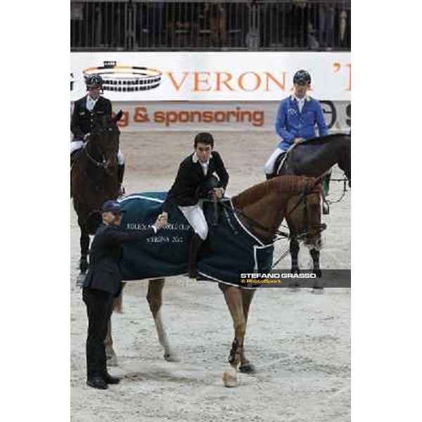 The prize giving ceremony for Sergio Alvarez Moya and Zipper Rolex Fei World Cup Jumping Verona Fieracavalli 2012 Verona,11th nov.2012 ph.Stefano Grasso