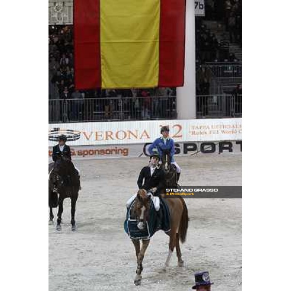 The prize giving ceremony for Sergio Alvarez Moya and Zipper Rolex Fei World Cup Jumping Verona Fieracavalli 2012 Verona,11th nov.2012 ph.Stefano Grasso