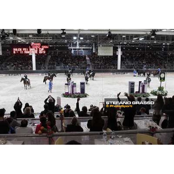 The prize giving ceremony for Sergio Alvarez Moya and Zipper Rolex Fei World Cup Jumping Verona Fieracavalli 2012 Verona,11th nov.2012 ph.Stefano Grasso