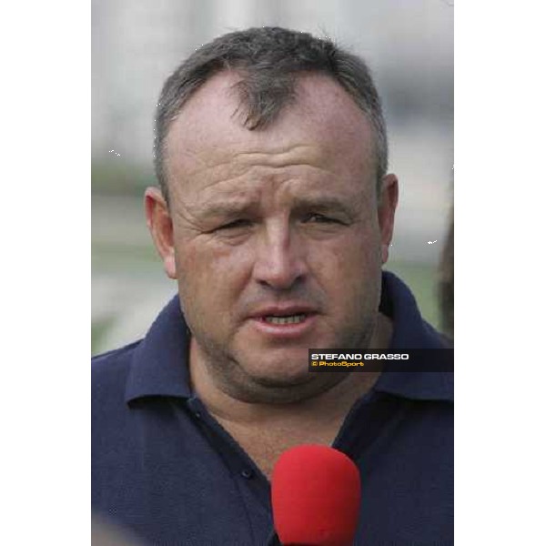 Greys Inn\'s trainer, Mike de Kock Sha Tin morning track works 19th april 2005 ph. The Hong Kong Jockey club