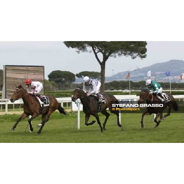 finish line of Premio Torricola Dario Vargiu on Golden Sensation beats Kykuit and Lujana Boy Rome Capannelle, 24th april 2005 ph. Stefano Grasso