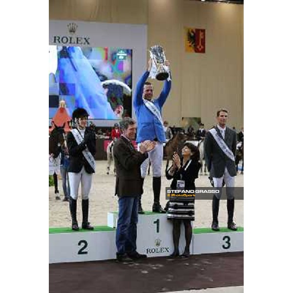 Christian Ahlmann, Edwina Tops-Alexander,Kevin Staut,Ludger Beerbaum and Eleonora Ottaviani Top 10 Rolex IJRC Geneve,7th dec.2012 ph.IJRC/StefanoGrasso
