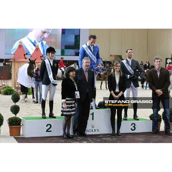 Christian Ahlmann, Edwina Tops-Alexander,Kevin Staut,Ludger Beerbaum ,Eleonora Ottaviani and Alban Poudret Top 10 Rolex IJRC Geneve,7th dec.2012 ph.IJRC/StefanoGrasso
