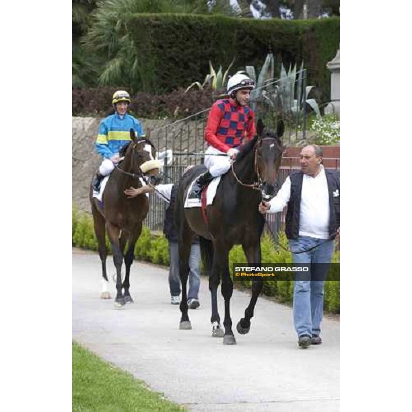 Endo Botti on Remonti and Frankie Dettori on Scartozz before the Premio Parioli Rome Capannelle 24th april 2005 ph. Stefano Grasso