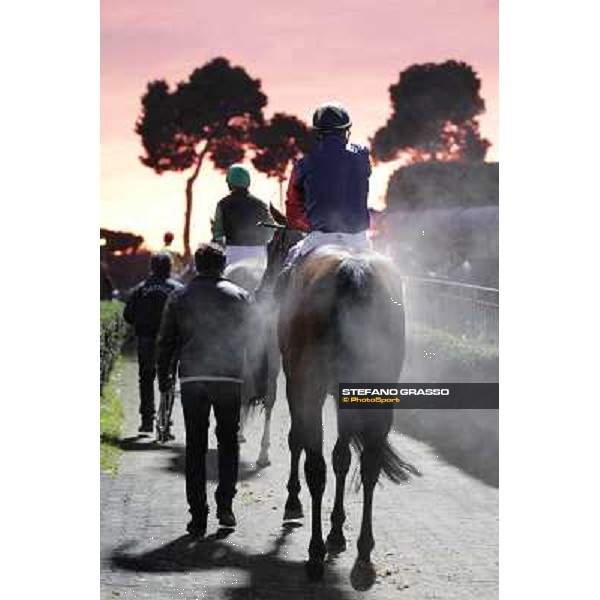 The horses and jockeys of the Premio Unire return home after the race Rome - Capannelle racecourse,23rd dec.2012 ph.Stefano Grasso