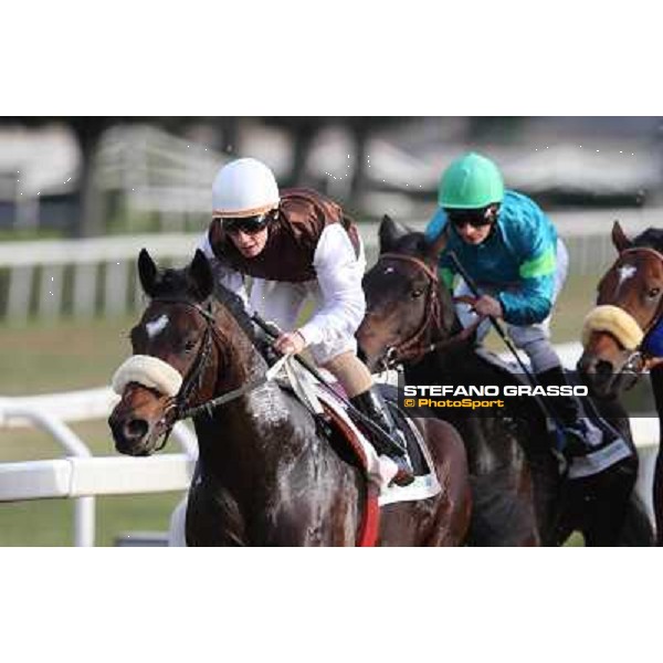 Premio Unire - Racing - Cristian Demuro on Bacchelli leads the group Rome - Capannelle racecourse,23rd dec.2012 ph.Stefano Grasso