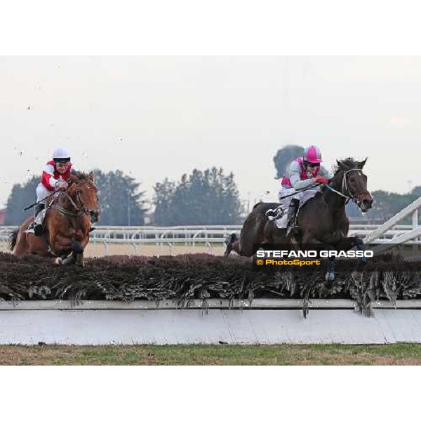 Frammassone,Josef Van jr. up, goes to win the Premio Antonio Spinetti beating Sol Invictus, Dirk Fuhrmann up Rome,8th jan.2013 ph.Stefano Grasso