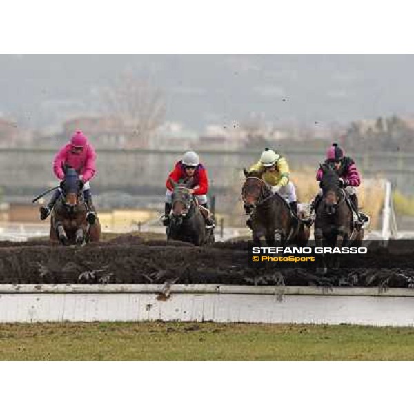 Josef Bartos and Taxe Comprise win the 35° Steeple Chase dell Capannelle Rome, Capannelle racecourse, 12th january 2013 ph.Stefano Grasso